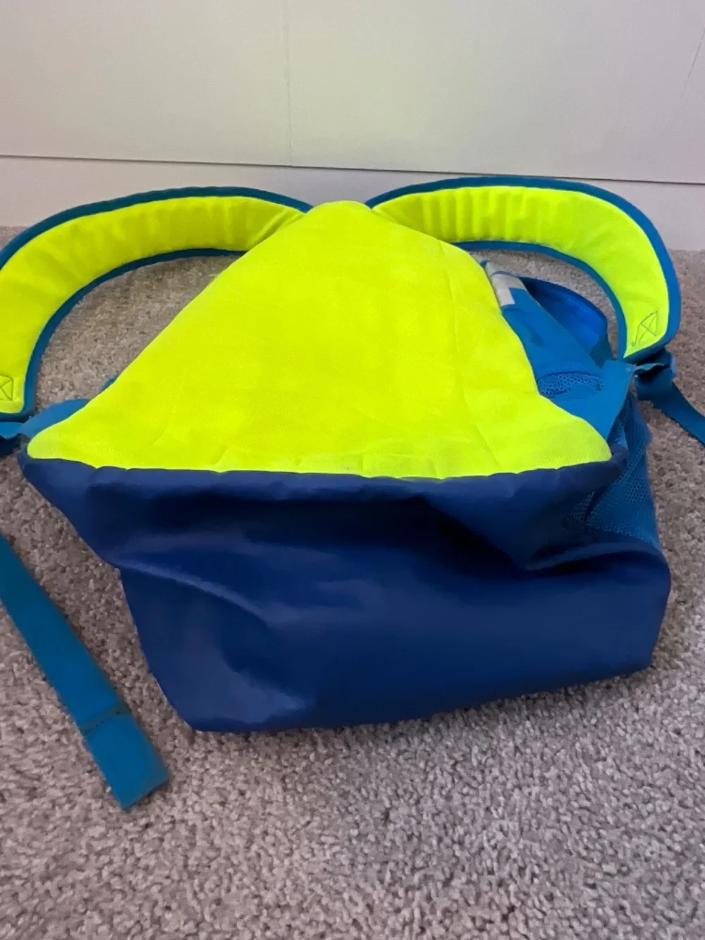 Nike Max Air Nylon Backpack Royal Blue Neon Yellow Large Multi Pocket GC